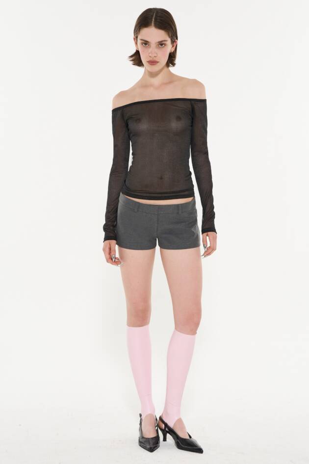 AY NOT DEAD TOP OFF SHOULDER SHEER