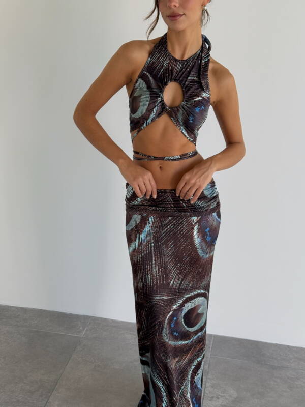 MARIA ANTONIETA CROPTOP PEACOCK ATADO IMPORTADO