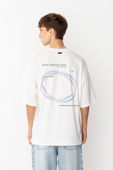 MANKI REMERA CIRCLE BLANCA