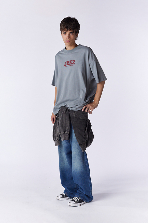 MIDWAY JEAN SUPER BAGGY BEAR BLUE