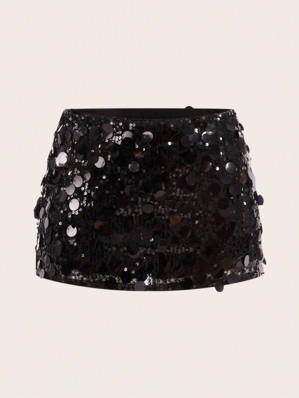 MARIA ANTONIETA MINI SKIRT SEQUIN DISCO LOW RISE IMPORTADA - Image 2