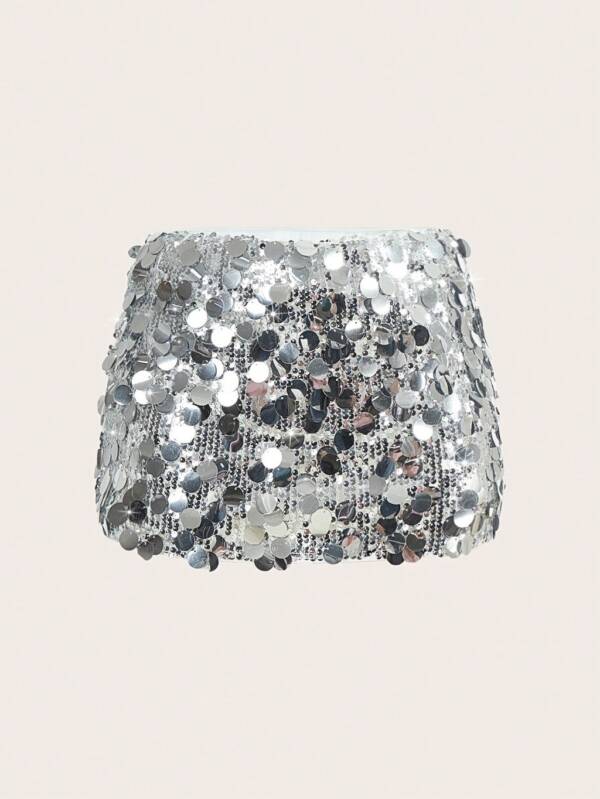 MARIA ANTONIETA MINI SKIRT SEQUIN DISCO LOW RISE IMPORTADA - Image 3