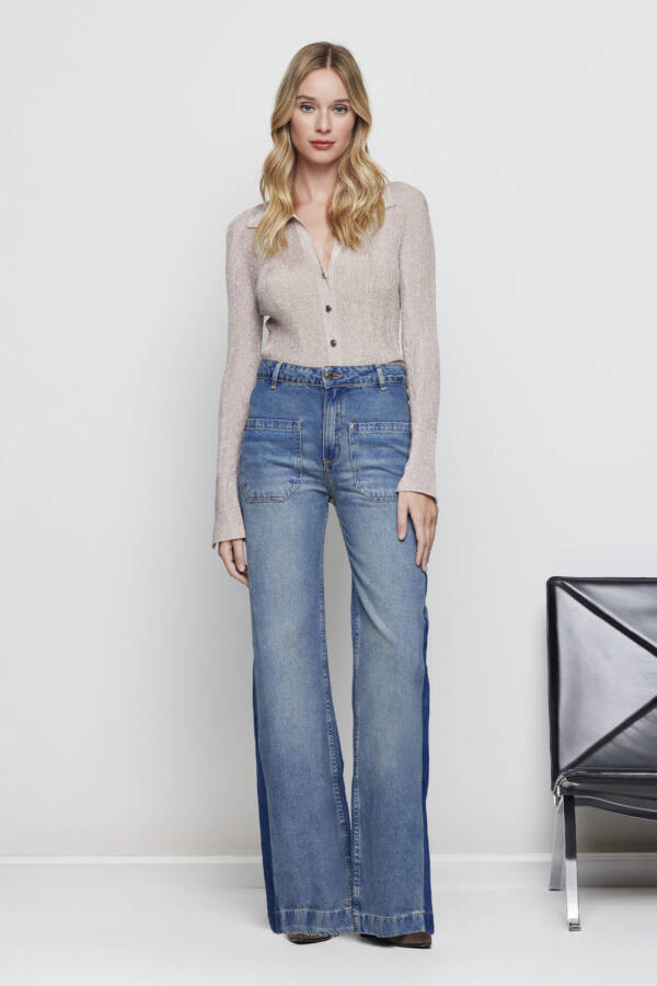 TUCCI PANTALON WIDE LEG VICTORY BLUE - Image 5