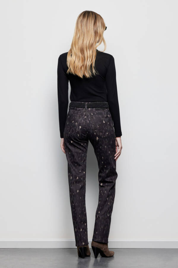 TUCCI PANTALON FRONT SPLIT GREEN PRINT