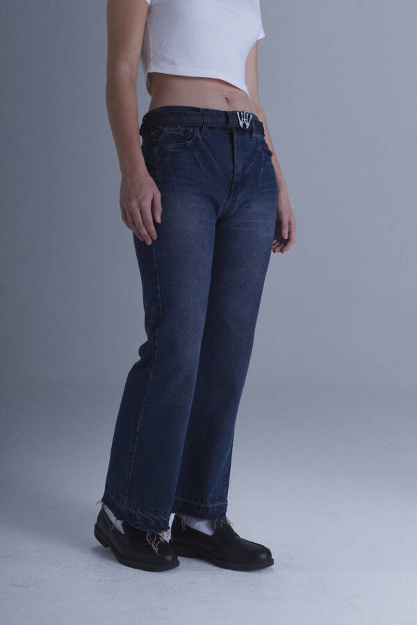 HARVEY WILLYS JEAN FLARE CROP VINTAGE BLUE - Image 5