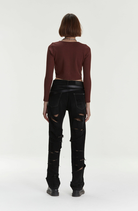 HARVEY WILLYS JEAN BIGGIE DESTROYED BLACK