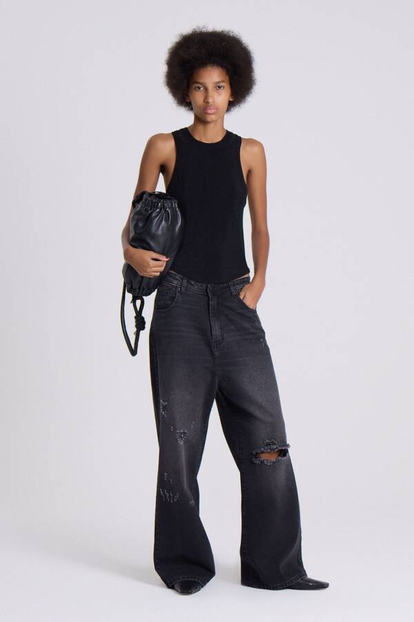 MARIA CHER ULTRA LOOSE STRAIGHT SEGIN N NEGRO