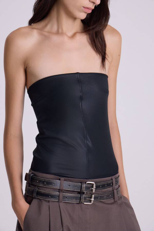 MARIA CHER STRAPLESS DORADO NEGRO - Image 2