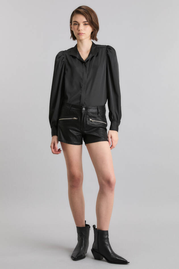 KOSIUKO SHORT ZIPPER LUXURY BLACK
