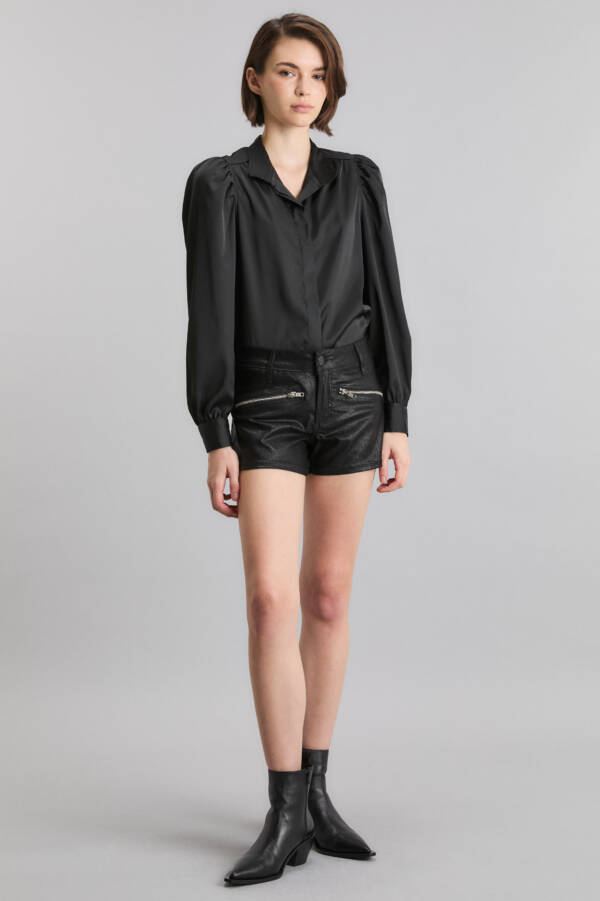 KOSIUKO SHORT ZIPPER LUXURY BLACK - Image 3