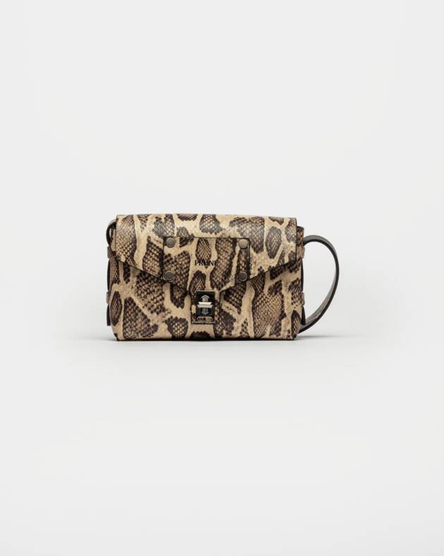 PRÜNE MINI BAG PALMA EN CUERO GRABADO PITÓN