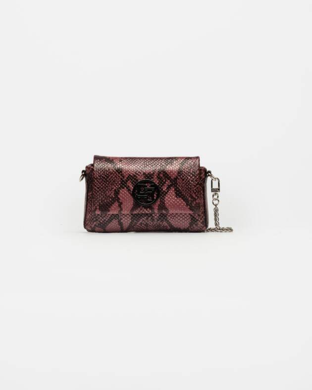 PRÜNE MINI BAG BLOOM EN CUERO GRABADO SNAKE METALIZADO