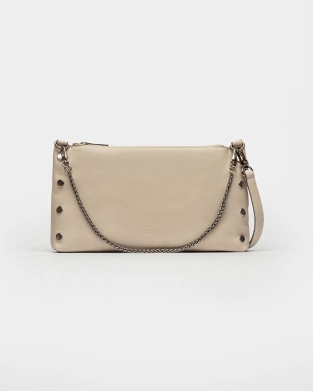 PRÜNE CARTERA AL HOMBRO MOSS EN CUERO LISO SATINADO
