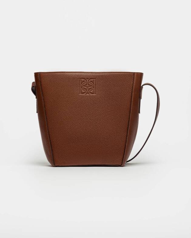 PRÜNE CARTERA AL HOMBRO HANA EN CUERO GRANEADO