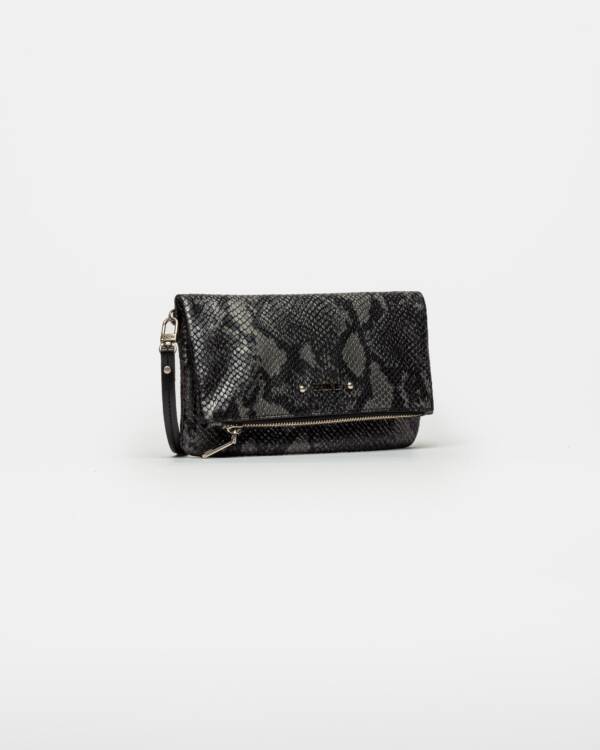 PRÜNE MINI BAG HONEY EN CUERO SNAKE PRINT METALIZADO - Image 2