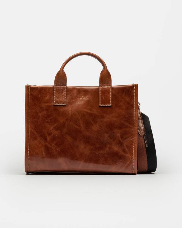 PRÜNE CARTERA DE MANO CAPRI EN CUERO LISO