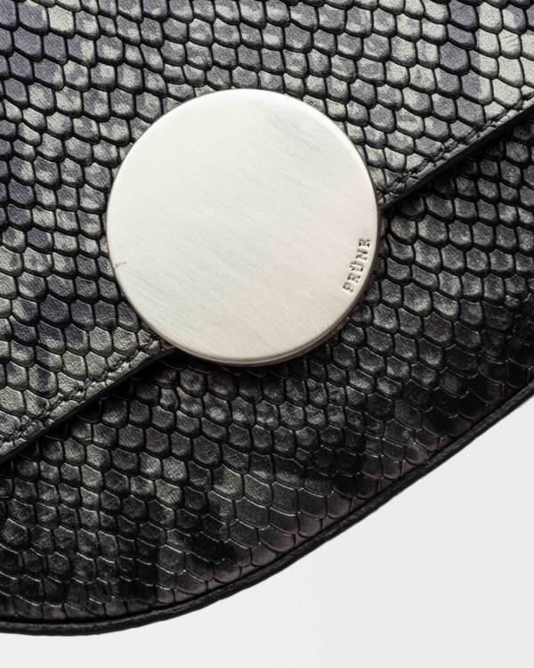 PRÜNE MINI BAG THE CIRCLE EN CUERO GRABADO SNAKE METALIZADO - Image 4