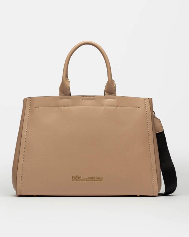 PRÜNE CARTERA DE MANO ANETTE GRANDE EN EFECTO CUERO LISO