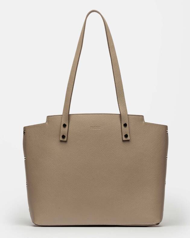 PRÜNE SHOPPER MENORCA EN CUERO GRANEADO
