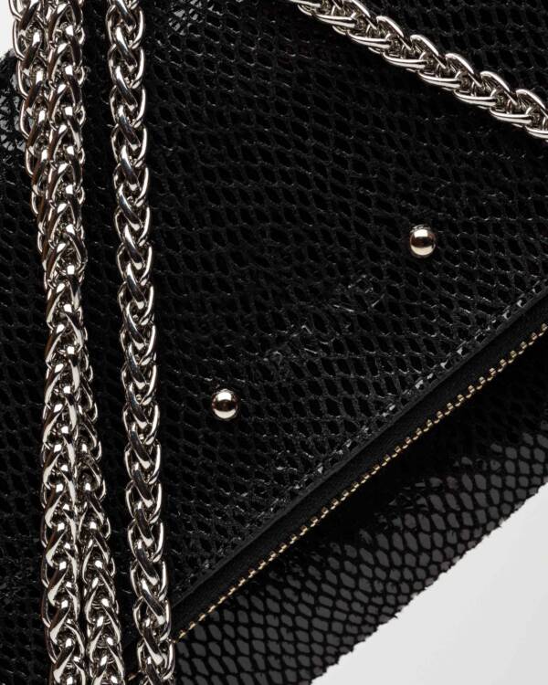PRÜNE MINI BAG HONEY EN CUERO SNAKE PRINT METALIZADO - Image 2
