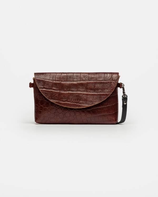 PRÜNE MINI BAG VIENA EN CUERO GRABADO CROCO