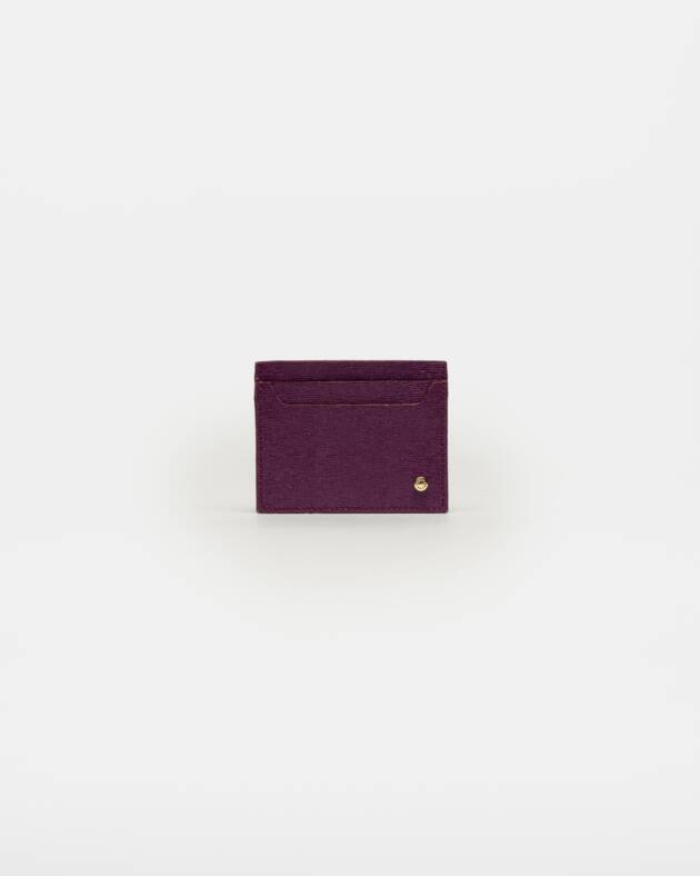 PRÜNE TARJETERO BERRY EN CUERO GRABADO SAFFIANO