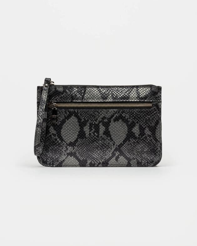 PRÜNE PORTA PAPELES PRAGA EN CUERO SNAKE PRINT METALIZADO