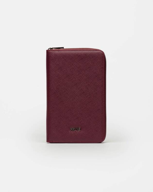 PRÜNE PORTA PASAPORTE TRAVEL EN EFECTO CUERO SAFFIANO
