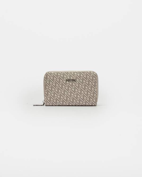 PRÜNE BILLETERA MONOGRAM EN EFECTO CUERO ESTAMPADO