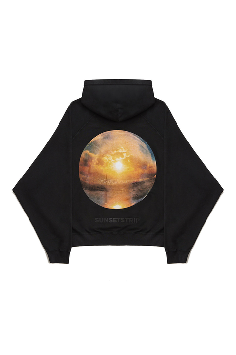 HARVEY WILLYS HOODIE BOXY SUNSETSTRIP BLACK