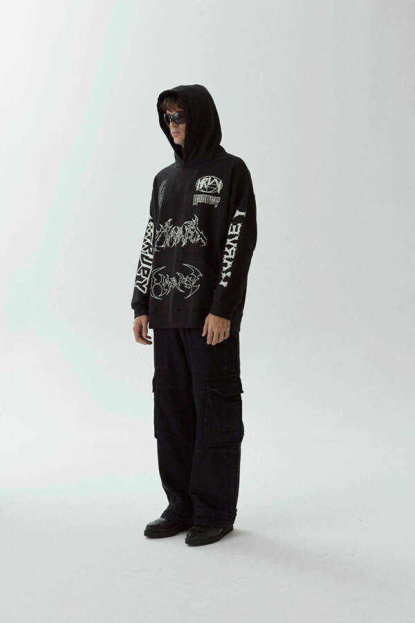 HARVEY WILLYS HOODIE LOGOPEDIA BLACK - Image 4