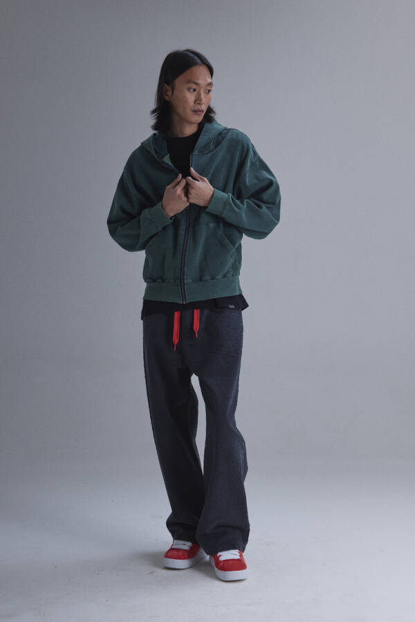 HARVEY WILLYS CAMPERA LONG ZIP DENIM GREEN - Image 2