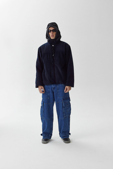 HARVEY WILLYS CAMPERA PUFFER JACKET CORDEROY NAVY