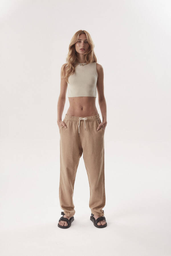 HARVEY WILLYS PANTALON MYRTOS LINO CAMEL - Image 5