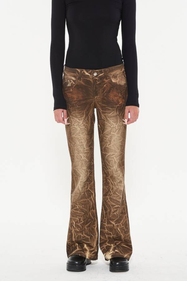 AY NOT DEAD BOOTCUT LOW CRACKED BROWN - Image 2