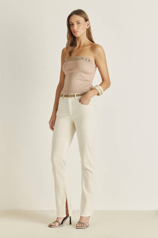 TUCCI PANTALÓN KATY ST SPLIT ECRU - Image 3