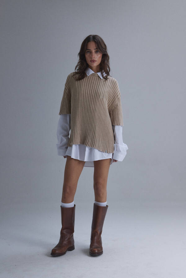 HARVEY WILLYS REMERA HEAVY KNIT BEIGE - Image 5