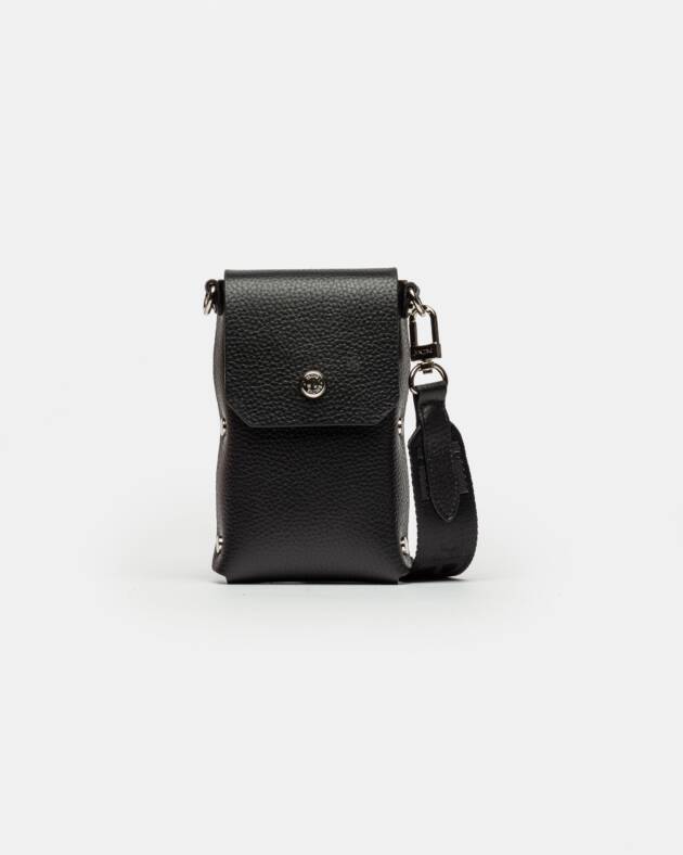 PRÜNE PORTA CELULAR MALDIVA EN CUERO GRANEADO