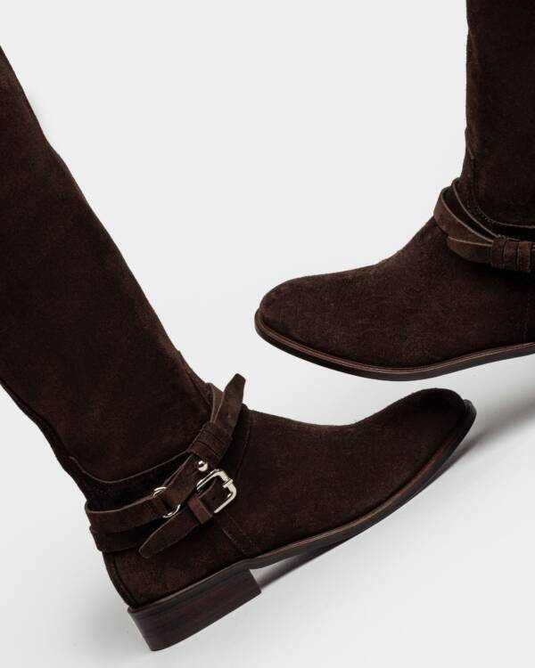 PRÜNE BOTA CAÑA ALTA ASCOT EN CUERO GAMUZADO - Image 3