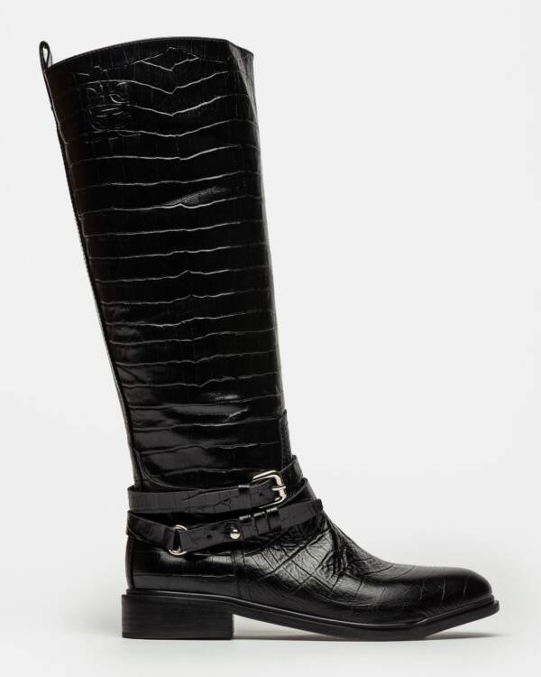 PRÜNE BOTA CAÑA ALTA ASCOT EN CUERO CROCO