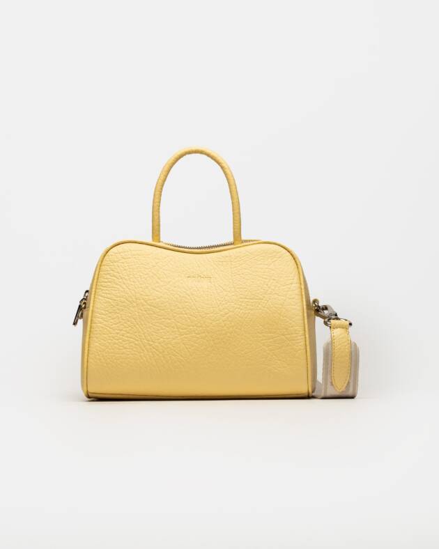 PRÜNE CARTERA DE MANO THE CLUB EN CUERO GRANEADO