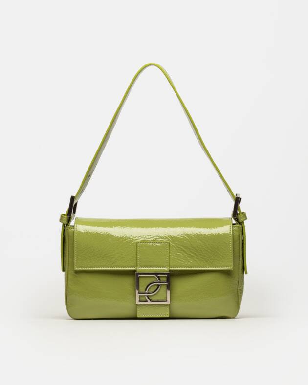 PRÜNE CARTERA AL HOMBRO SIGNATURE EN CUERO CHAROL