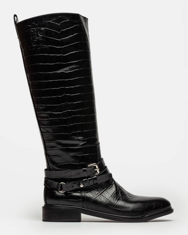 PRÜNE BOTA CAÑA ALTA ASCOT EN CUERO CROCO