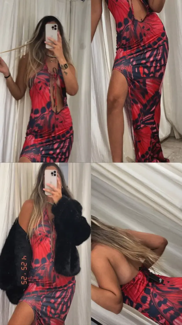 MARIA ANTONIETA VESTIDO SASKIA BUTTERFLY LARGO IMPORTADO