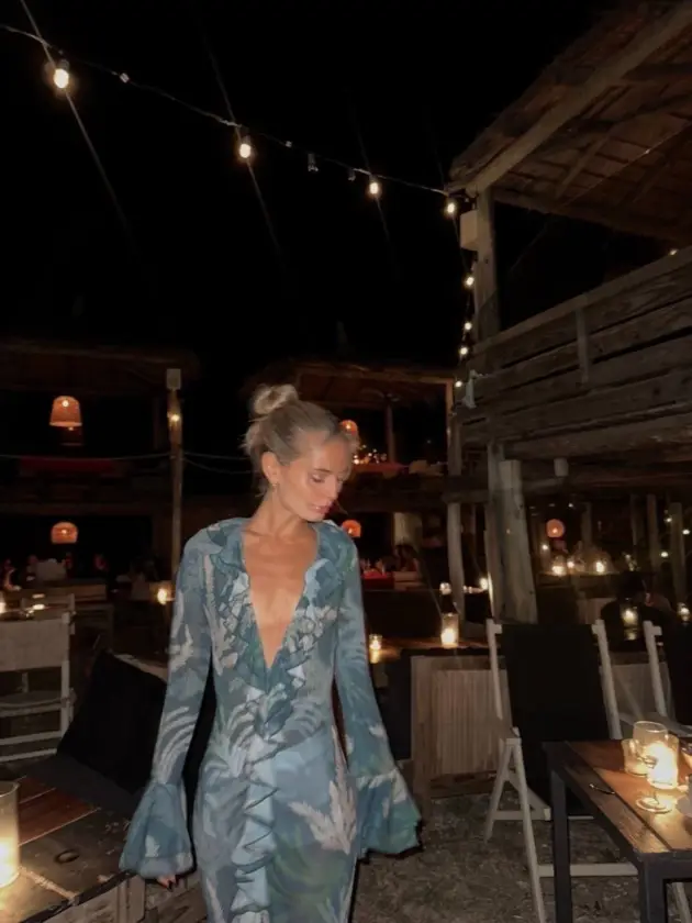 MARIA ANTONIETA VESTIDO BOHO RUFFLE MICROTUL IMPORTADO